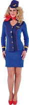 Stewardess Kostuum | Blauw Als De Lucht Stewardess | Vrouw | Medium | Carnaval kostuum | Verkleedkleding