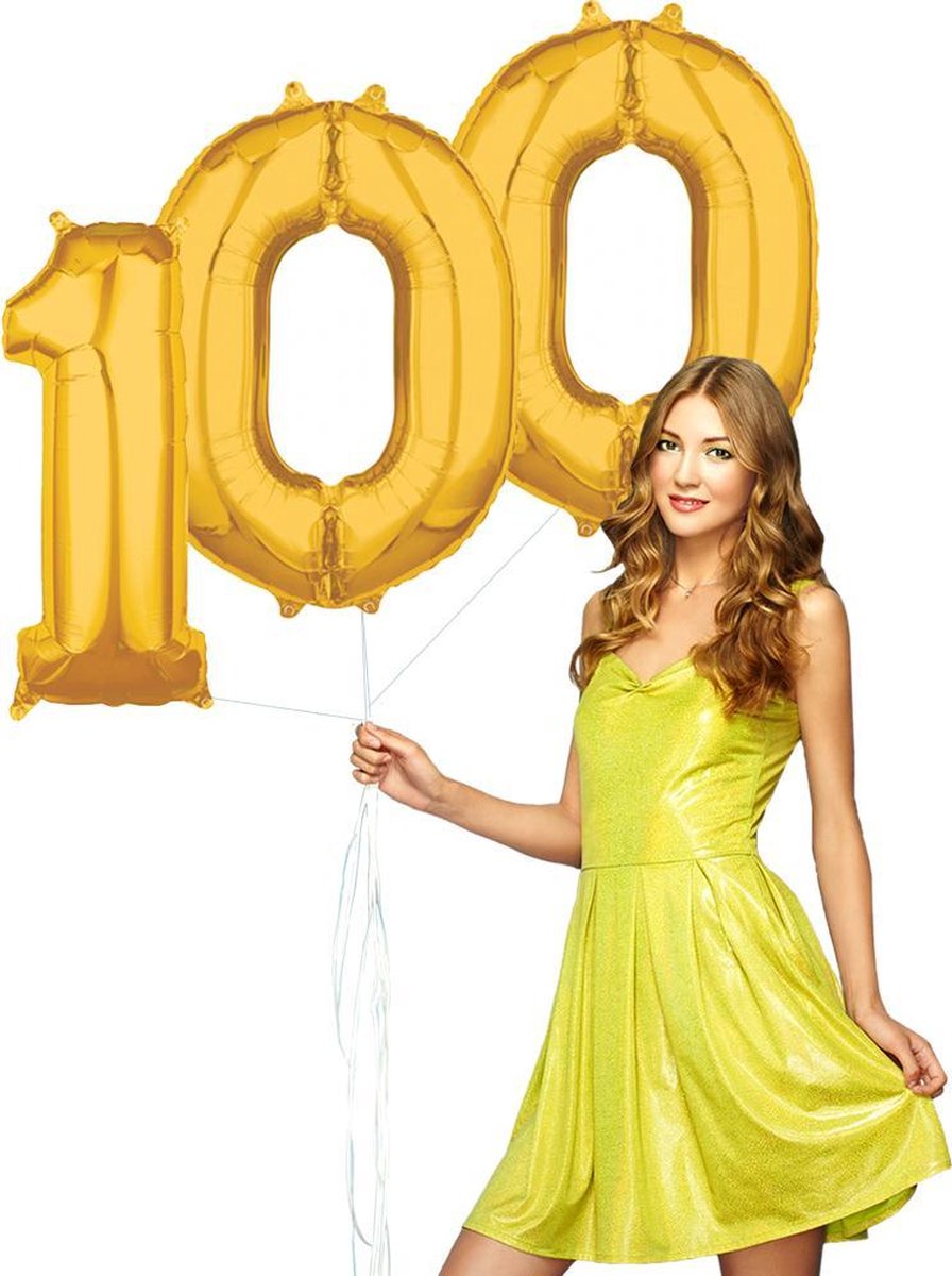 Inclusief helium Ballonnen cijfers 100 gevuld. | bol.com