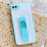 Doorschijnend Frosted TPU + PC magnetische beschermhoes met felle kleur onzichtbare beugel voor iPhone 8 Plus / 7 Plus (hemelsblauw)