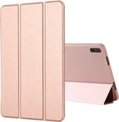 Voor Huawei Matepad 10.4 GEBEI schokbestendige horizontale flip lederen tas met drie-vouwbare houder (roségoud)