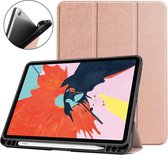 Voor iPad Air 2020 10.9 Custer Texture TPU Horizontale Flip Leren Case met Slaap- / Wekfunctie & Drie-vouwbare Houder & Pengleuf (Rose Goud)