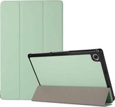 Voor Lenovo Tab M10 HD (X306) 3-vouwen Huidtextuur Horizontaal Flip TPU + PU lederen tas met houder (mintgroen)