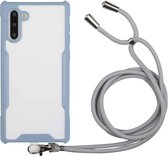 Voor Samsung Galaxy Note10 acryl + kleur TPU schokbestendig hoesje met nekkoord (melkgrijs)