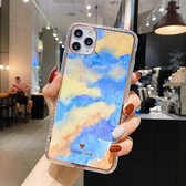 IMD aquarel weergavepatroon schokbestendig TPU beschermhoes voor iPhone 12/12 Pro (D2)