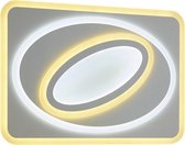 LED Plafondlamp - Iona Coson - 75W - Aanpasbare Kleur - Dimbaar - Afstandsbediening - Rechthoek - Mat Wit - Acryl