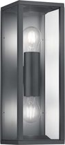 LED Tuinverlichting - Tuinlamp - Iona Garinola - Wand - E27 Fitting - 2-lichts - Mat Zwart - Aluminium