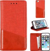 Voor iPhone 5 MUXMA MX109 horizontale flip lederen tas met houder en kaartsleuf en portemonnee (rood)