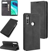 Voor Motorola Moto G Fast Retro-skin Business Magnetische Suction Leather Case met houder & kaartsleuven & portemonnee (zwart)