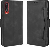 Voor Galaxy A90 5G Wallet Style Skin Feel Calf Pattern lederen tas met aparte kaartsleuf (zwart)