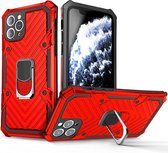 Voor iPhone 11 Pro Max Cool Armor PC + TPU schokbestendige behuizing met 360 graden rotatie ringhouder (rood)