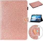 Voor lenovo tab m10 x605f x505 glitter poeder liefde gesp horizontale flip lederen case met houder & kaartsleuven (rose goud)