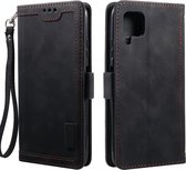 Voor Huawei P40 Lite Retro Splicing Horizontale Flip Leather Case met kaartsleuven & houder & portemonnee (zwart)