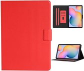 Voor Samsung Galaxy Tab A 10.1 2019 T510 / T515 effen kleur horizontaal flip lederen tas met kaartsleuven en houder (rood)