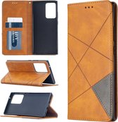 Voor Samsung Galaxy Note 20 Ultra Rhombus Texture Horizontale Flip Magnetische Leren Case met Houder & Kaartsleuven & Portemonnee (Geel)