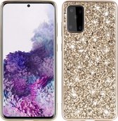 Voor Galaxy S20 + Plating Glittery Powder schokbestendige TPU-beschermhoes (goud)