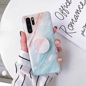 Glossy Marble Folding Bracket Anti-drop TPU Case voor Huawei P30 Pro (Z7)