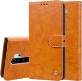 Voor Geschikt voor Xiaomi Redmi Note 8 Pro Business Style Oil Wax Texture Horizontal Flip Leather Case, met houder & kaartsleuven & portemonnee (geel)