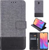 Voor Xiaomi Redmi 8A MUMXA MX102 Horizontale Flip Canvas Stiksels Leren Case met Houder & Kaartsleuven & Portemonnee (Zwart)