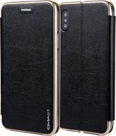 Voor iPhone XS / X CMai2 Linglong Series PC + PU horizontale flip lederen tas met houder en kaartsleuf (zwart)