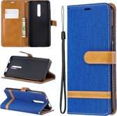 Kleuraanpassing Denim Texture Leather Case voor Xiaomi Redmi K20 & K20 Pro, met houder & kaartsleuven & portemonnee & lanyard (koningsblauw)