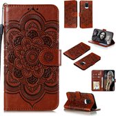 Voor Xiaomi Redmi Note 9 Pro Max Mandala-reliÃ«fpatroon Horizontaal Flip PU-lederen tas met houder en kaartsleuven & Walle & Lanyard (bruin)