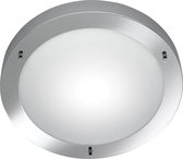 LED Plafondlamp - Nitron Condi - Opbouw Rond - Spatwaterdicht IP44 - E27 Fitting - Glans Chroom Aluminium - Ø310mm