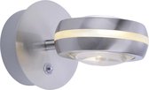 LED Wandlamp WiZ - Smart LED - Nitron Visitas - 6W - Aanpasbare Kleur - 2-lichts - Rond - Mat Nikkel - Aluminium