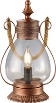 LED Tafellamp - Tafelverlichting - Nitron Lindo - E14 Fitting - Rond - Antiek Koper - Aluminium