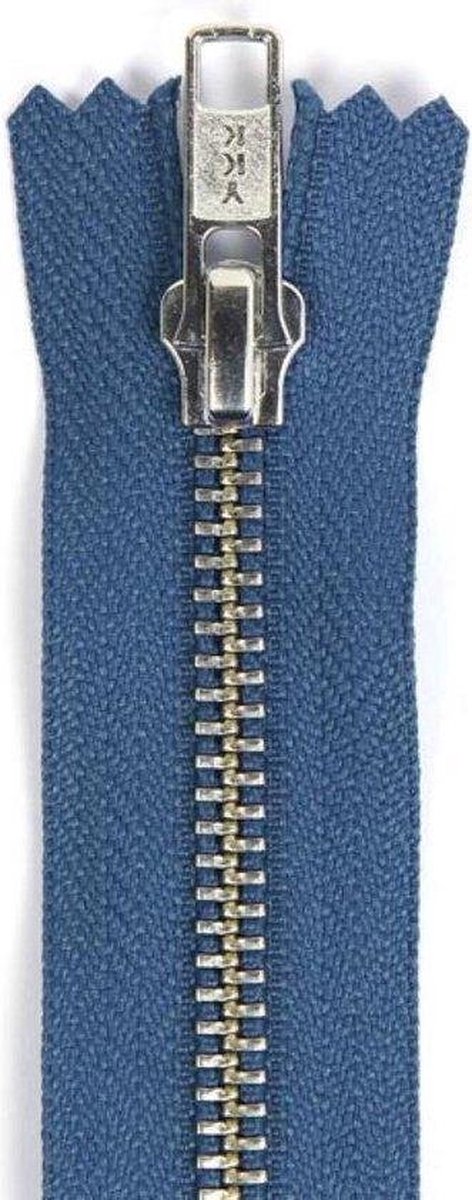 YKK broekrits, nikkeltandjes, 18 cm, Jeans Blauw, niet deelbaar, Per Stuk.