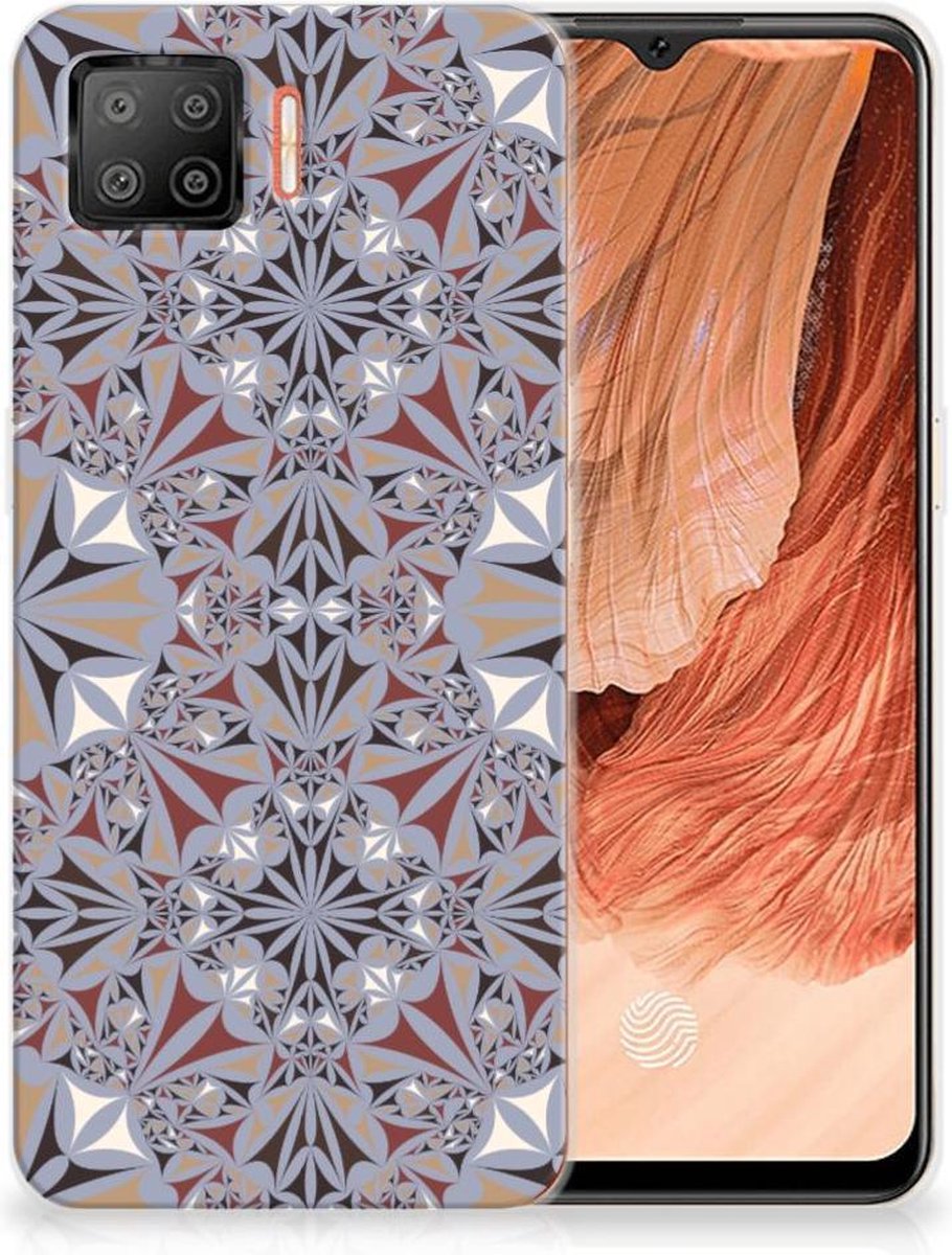 OPPO A73 4G TPU Siliconen Hoesje Flower Tiles
