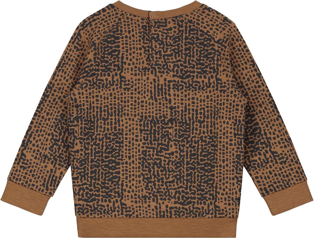 Prénatal Peuter Jongens Sweater - Peuter Kleding voor Jongens - Maat 74 - Bruin met Zwarte Print