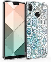 kwmobile telefoonhoesje voor Huawei P20 Lite - Hoesje voor smartphone in blauw / grijs / wit - Marokkaanse Tegels design