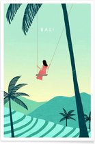 JUNIQE - Poster Bali - retro -40x60 /Groen