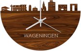 Skyline Klok Wageningen Palissander hout - Ø 40 cm - Woondecoratie - Wand decoratie woonkamer - WoodWideCities