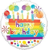 Witbaard Folieballon Happy Birthday Candles 46 Cm Wit