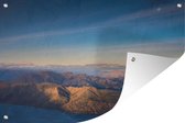 Lac Wanaka et montagnes au crépuscule en Nouvelle-Zélande Affiche de jardin 180x120 cm - Toile de jardin / Toile d'extérieur / Peintures d'extérieur (décoration de jardin) XXL / Groot format!