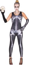 dressforfun - vrouwenkostuum sexy Skelett jumpsuit M - verkleedkleding kostuum halloween verkleden feestkleding carnavalskleding carnaval feestkledij partykleding - 300142