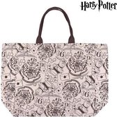 Handtas Hogwarts Harry Potter Handvatten Beige