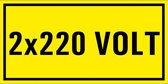 2 x 220 volt sticker 100 x 50 mm