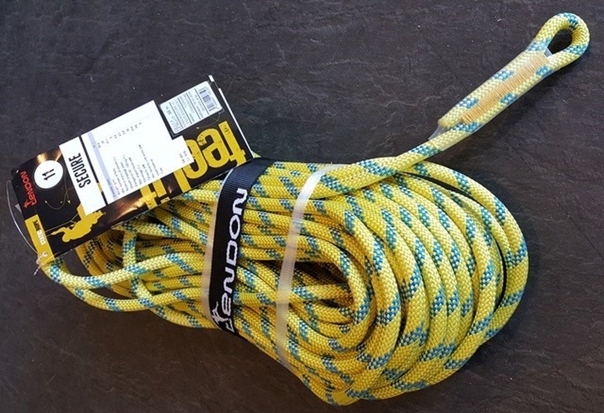 Tendon StaticTouw SECURE Ø11 mm, met 2 x aangenaaid oog op de uiteinde, rol 30m of 50m - rol 50 m