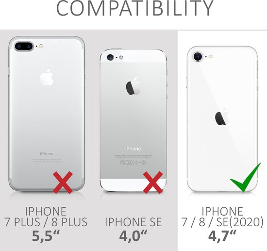 Étui de téléphone kwmobile pour Apple iPhone 7 / 8 / SE (2020) - Étui avec revêtement en silicone - Étui pour smartphone en vert fluo