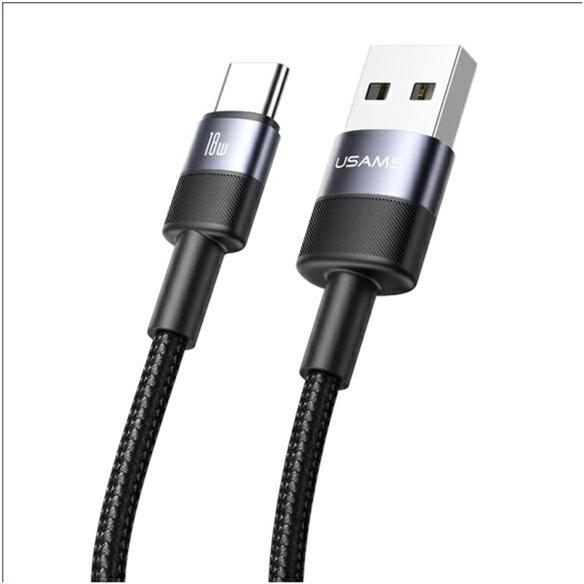 Usams Usb-A Naar Usb-C 3A Kabel Voor Telefoons En Tablets 1,2M Aluminium Behuizing