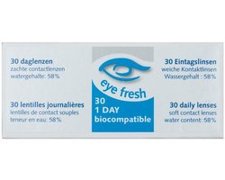 Eye Fresh Zachte Daglenzen - 30 stuks - Sterkte -5.75 - Hioxifilcon A - 58% water - Langdurig draagcomfort
