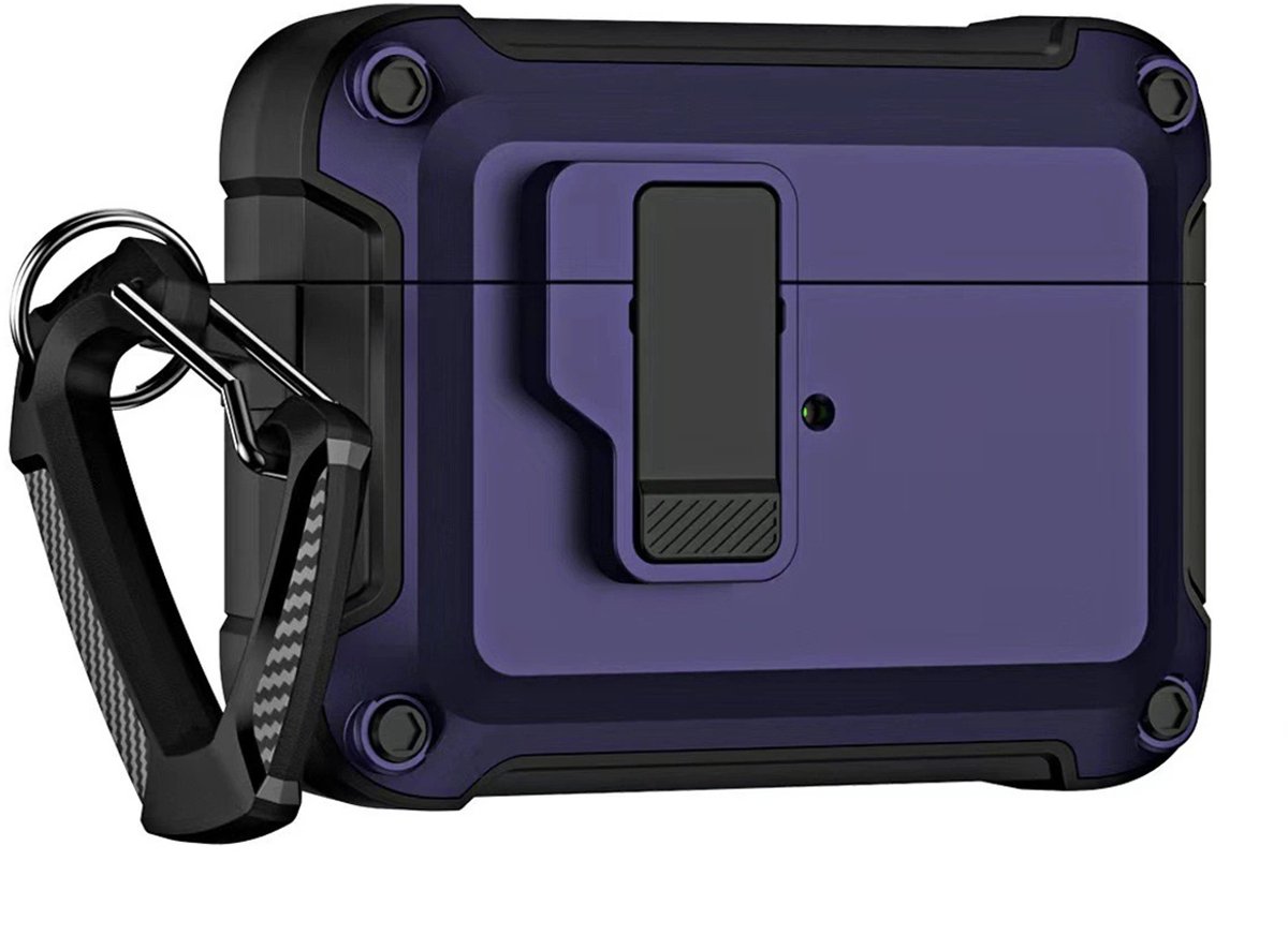 Hurtel Armor Case Pro Voor Airpods 4 Versterkte Bescherming Met Karabijnhaak