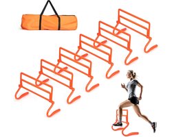 JGS Premium - Set van 6 behendigheidshorden voor Speed Agility Training - Verstelbare horden - Draagbare apparatuur met draagtas - Verbeter snelheidstraining