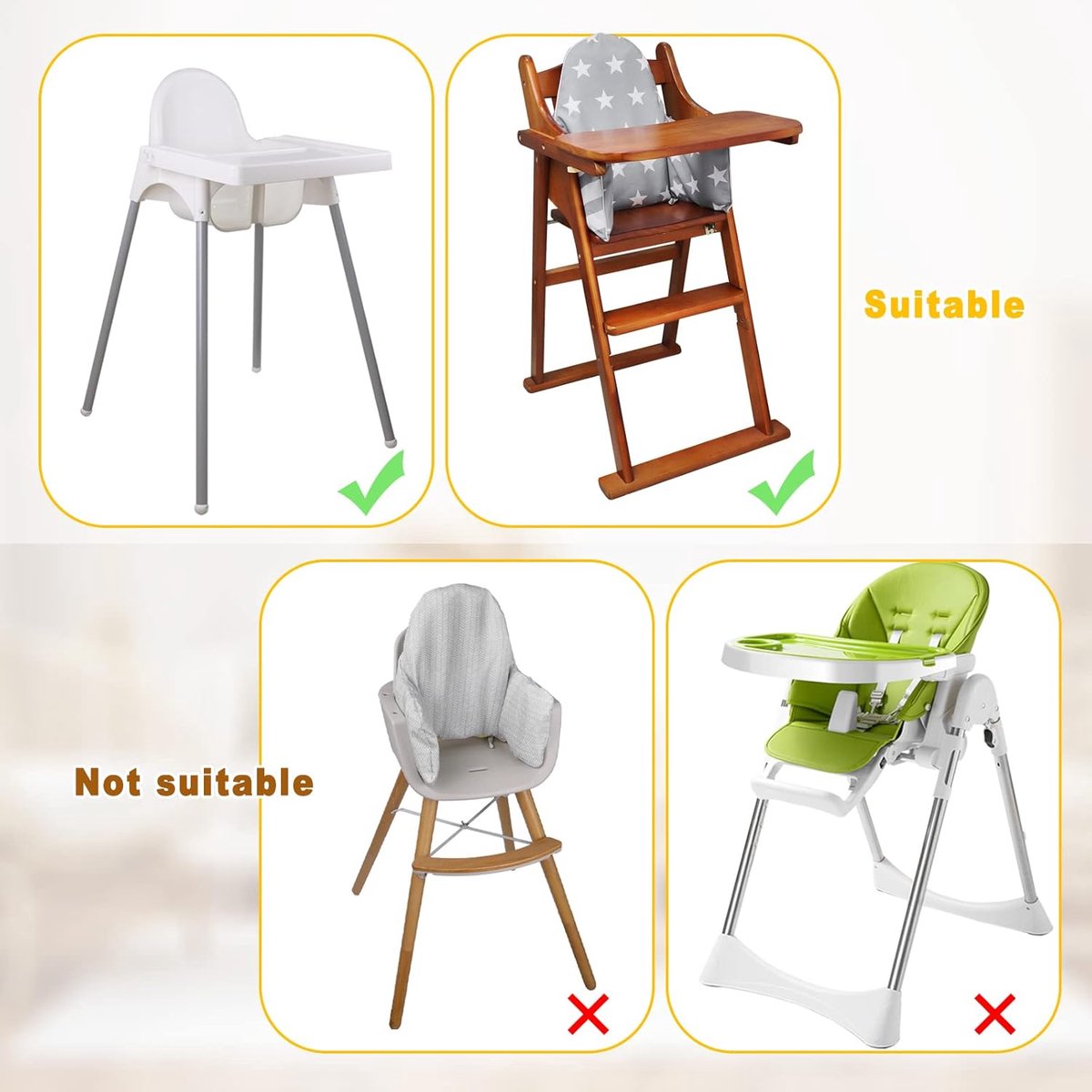 Zitkussen geïntegreerd opblaasbaar kussen IKEA Antilop-kinderstoel Grijs Sterren – foto 6