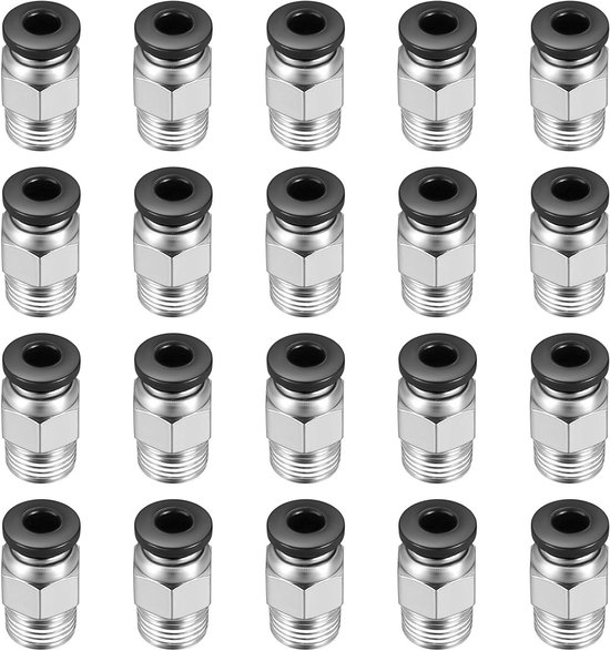 JGS Premium - 20 stuks Pneumatische PC4-M10 PTFE-connectors voor E3D-V6