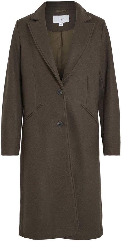 Vila Vijancine Trench Lungo Maniche Lunghe Per Donna, Colletto A Risvolto E Cintura, Look Elegante