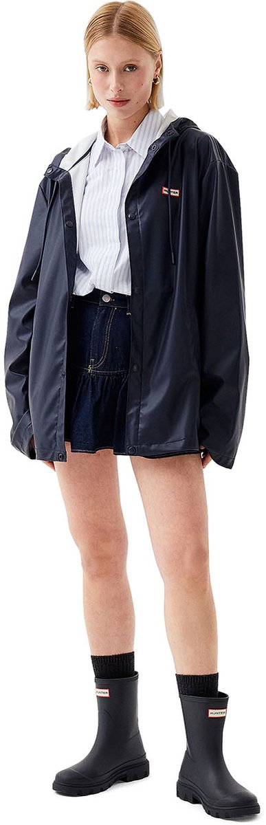 Hunter Izzy PU Hooded Jacket Unisex Night Sky Blauw