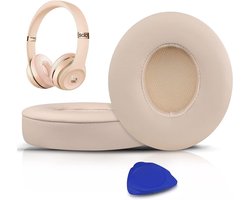 Vervangende oorkussens Geschikt voor Beats Solo 2 en Solo 3 draadloze on-ear hoofdtelefoons, Solo2 Solo3 oorkussens in zacht proteïneleer met extra dikte - Goud